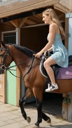 riding a horse 