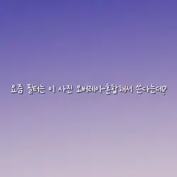 요즘 필터는 이 사진 쓴다는데?
