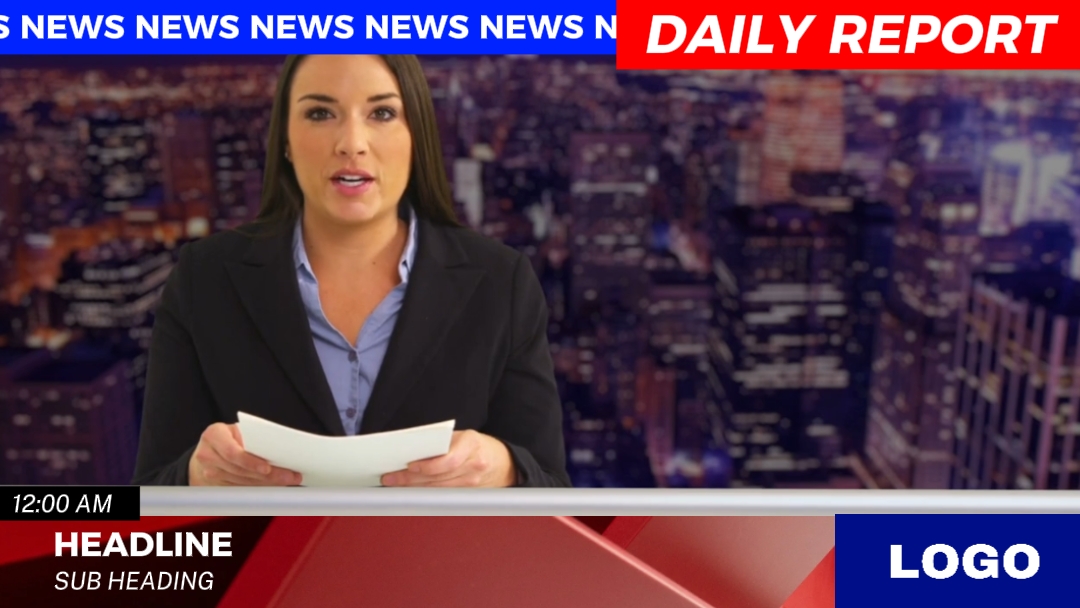 News Background Template With Anchor Name - Pippit