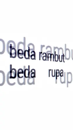 beda rambut bda rupa