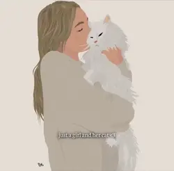 js a girl & her cat💞
