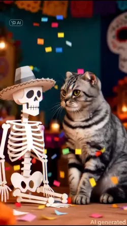 AI แมว halloween