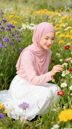 AI di taman bunga