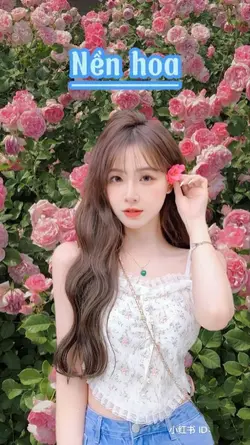 Ghép ảnh nền hoa 