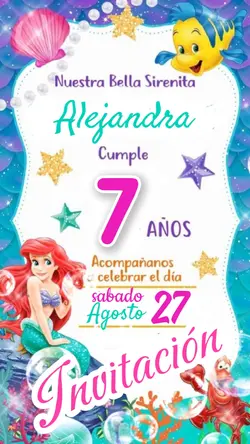 Sirenita invitación 