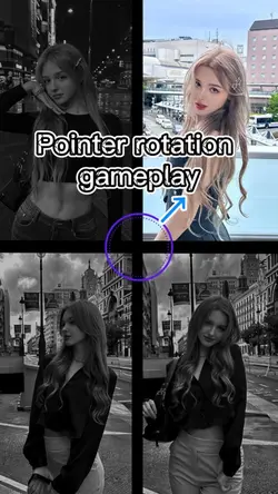 The pointer rotates