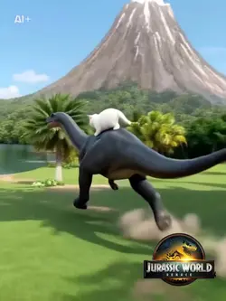恐竜に乗る