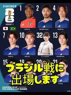 ワールドカップメンバーに選ばれした