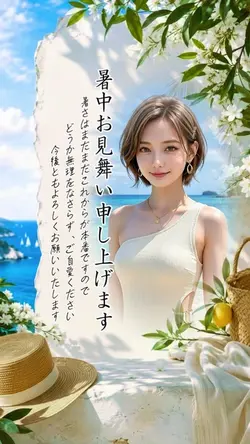 暑中お見舞い申し上げます1クリップ