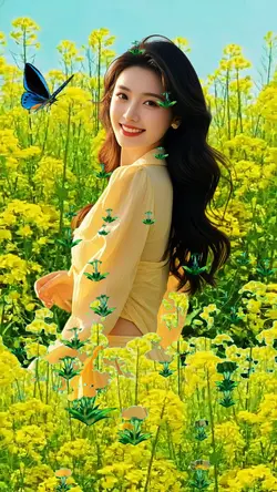 In the flowers