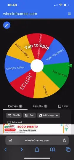  wheel results