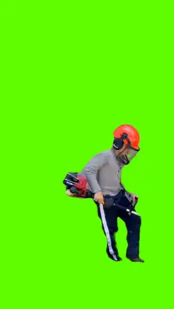 man cutting grass 