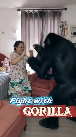 Fight with gorilla