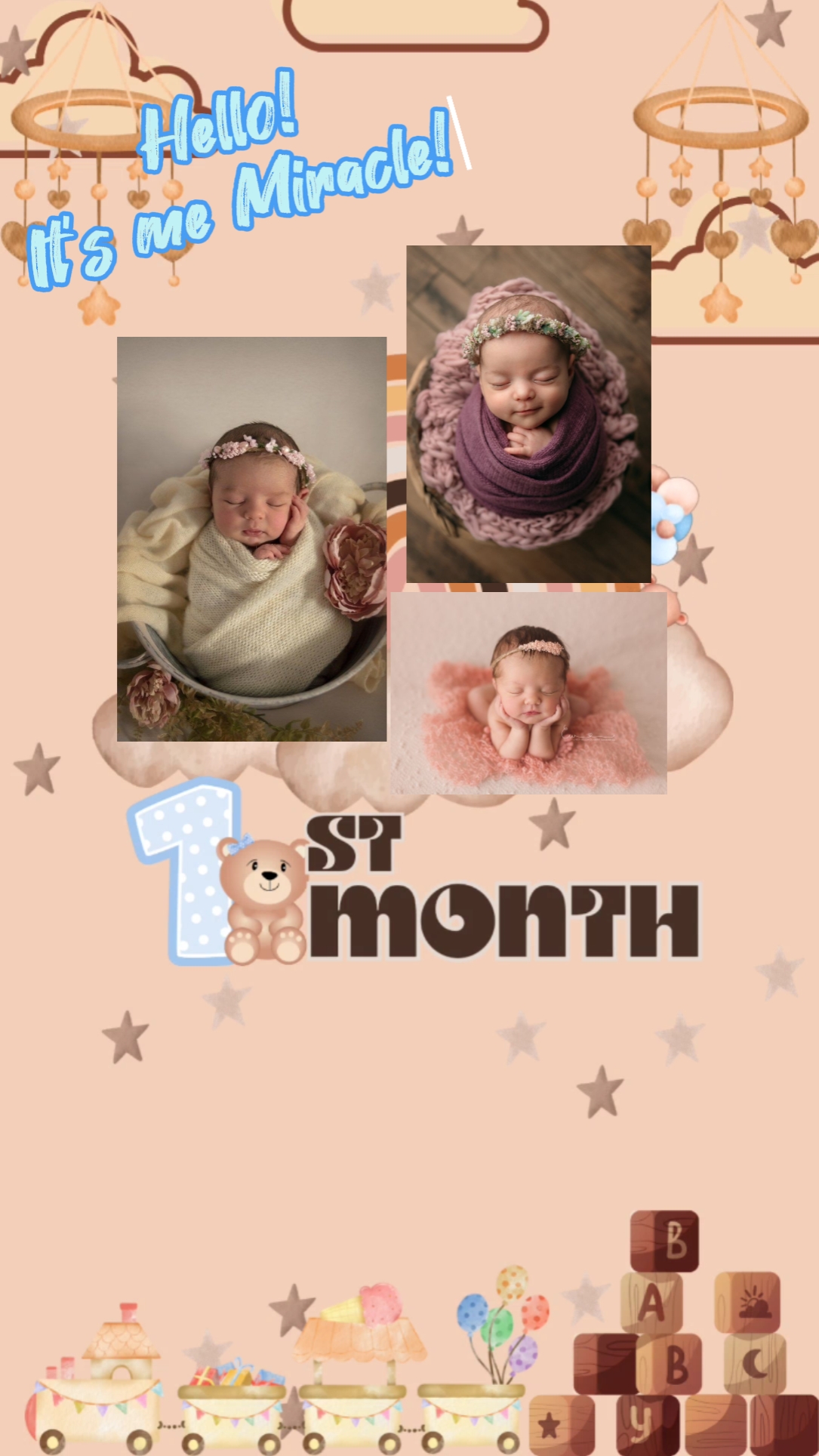 1 Month Old Baby Templates Photo With Background - Pippit