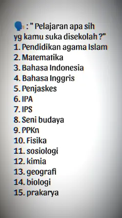 Pelajaran apa sih?