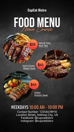 food menu story 
