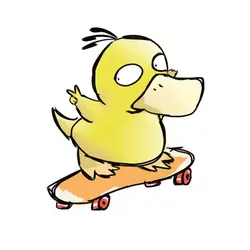 Psyduck skateboardin