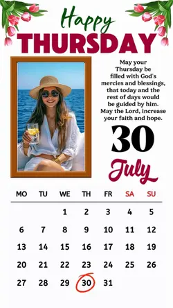 Thursday 30 July 