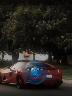 Blue emoji X Car 