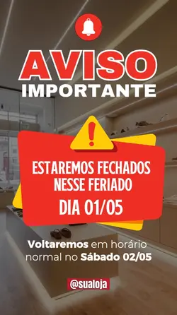 Aviso de feriado