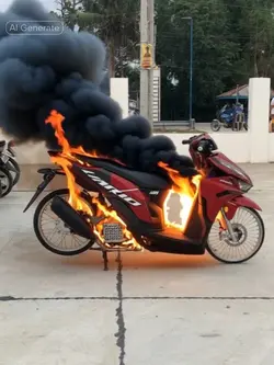 motorcycle burning 
