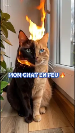 Chat en feu 🔥 