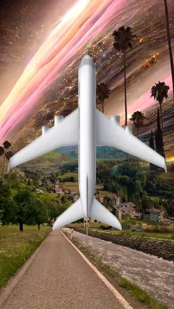 Plane flying over