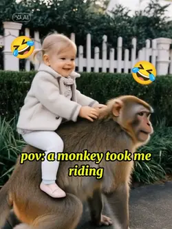 Riding with monkey