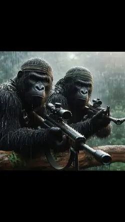 Armed gorillas.