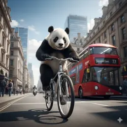 Panda on Bicycle