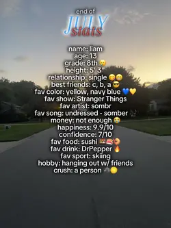 end of july stats ☀️