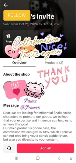 Collab invite
