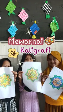 mewarnai kaligrafi 