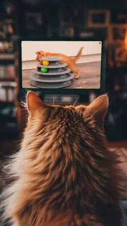 Cat watching TV