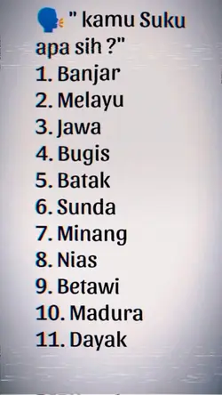kamu suku apa? 