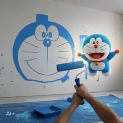 ドラえもんをペイントで描く。