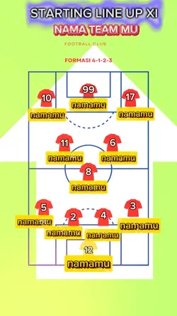 line up sepak bola