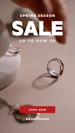C2B Spring Sale Minimalist Jewelry Template Theme Dynamic Poster Promotion Ads