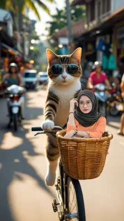 sepeda bareng kucing
