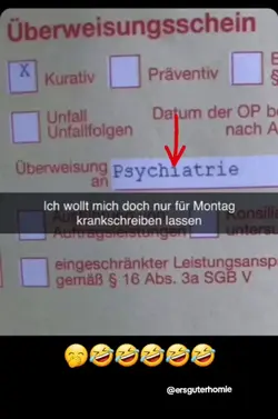 krankgemeldet 