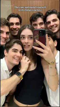surround by men