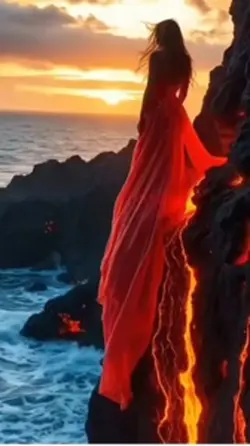 Fantasy lady in red