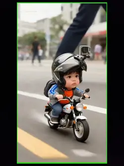 Riding a motorcycle
