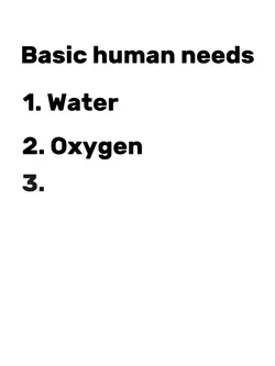 Basic human needs 