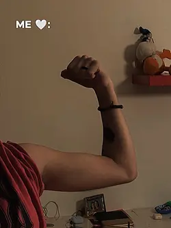 flexing muscles
