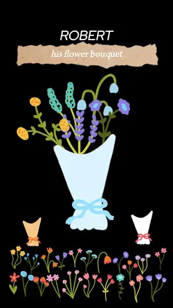 his flower bouquet