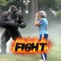 Fight with gorila