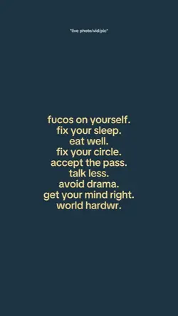 focus on yourself