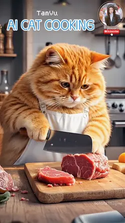 CUTE CAT COOKING 🥘 