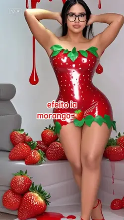 eu amo come morango 